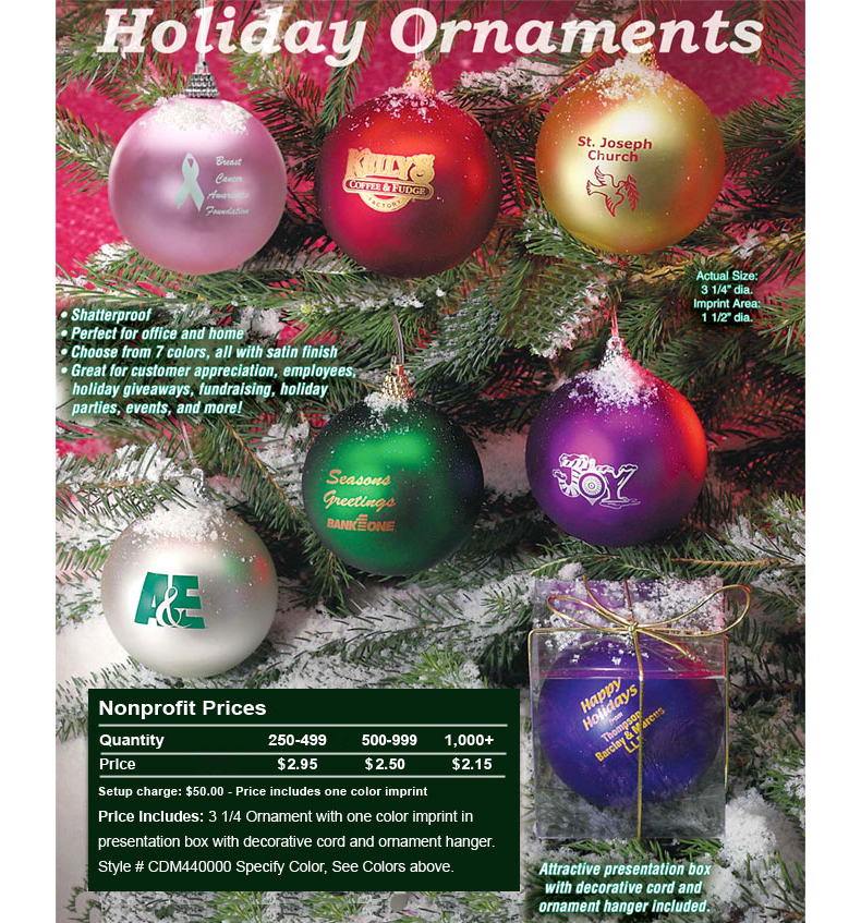 3-1/4" Satin Finish Ornaments 